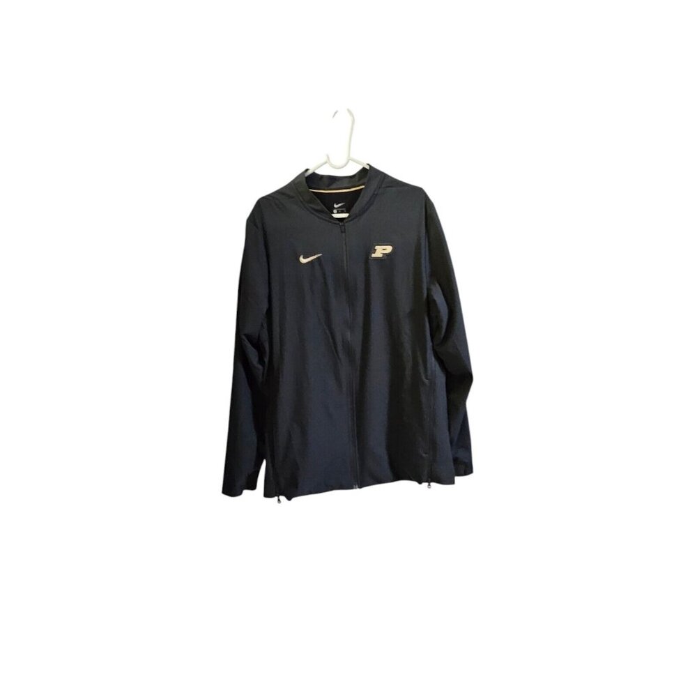 Nike Mens Medium Team Issued Purdue University Lacrosse Full Zip Jacket Gray